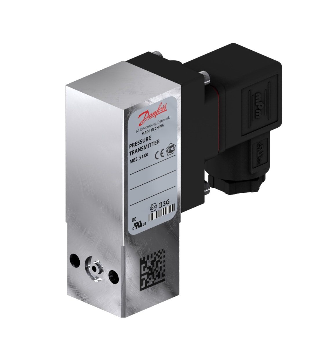 Danfoss block transmitter MBS 5100,4-20MA — 0/4 bar, Plug PG11, flange