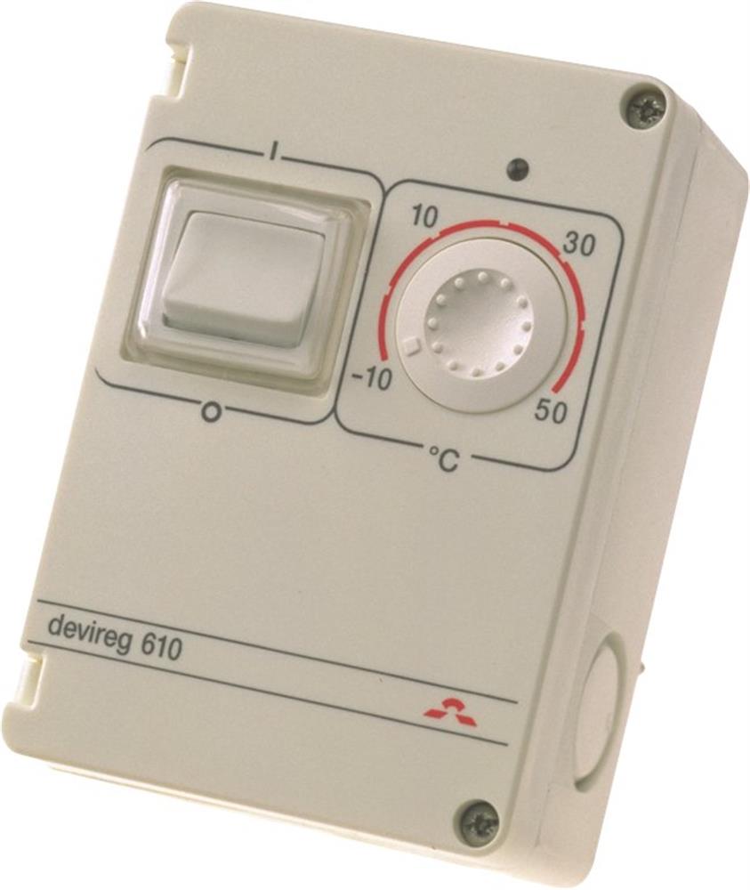 Danfoss DEVIreg 610 Thermostat with wire sensor - white, -10 - +50°C