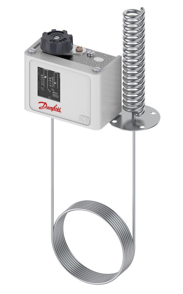 Danfoss KP Thermostat - 40 - 65°C, 0°C, 35°C, 2M, Diff. 3,5 - 16 / 2,5 - 12 °C, F, KP 75