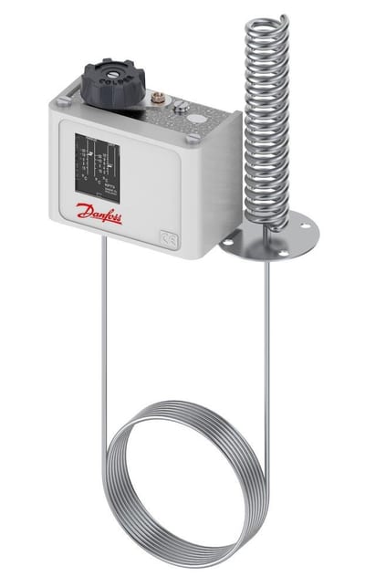 Danfoss KP Thermostat - 40 - 65°C, 0°C, 35°C, 2M, Diff. 3,5 - 16 / 2,5 - 12 °C, F, KP 75