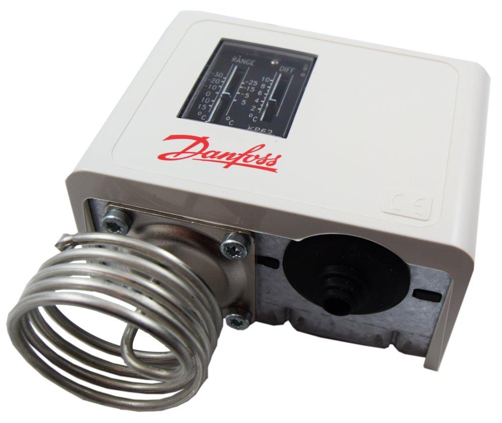 Danfoss KP Thermostat - 40 - 65°C, -30°C, 15°C, Diff. 6 - 23 / 1,5 - 7, C1, KP 62