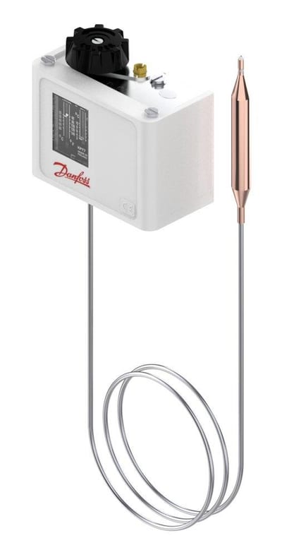Danfoss KP Thermostat - 40 - 65°C, 80°C, 150°C, 2M, Diff. 7 - 20 / 7 - 20 °C, E3, KP 81