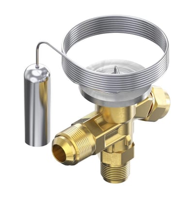 Danfoss T 2 Thermostatic expansion valve flare/flare - R404A, R507, Intern, -40-10°C, TS 2