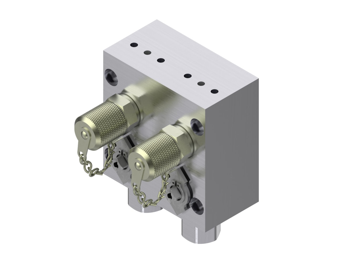 Danfoss 061B7001 MBV 5000 Test Valve — 2 Inlets / 2 Outlets, Separate Test Function, G 1/4 Flange Connection