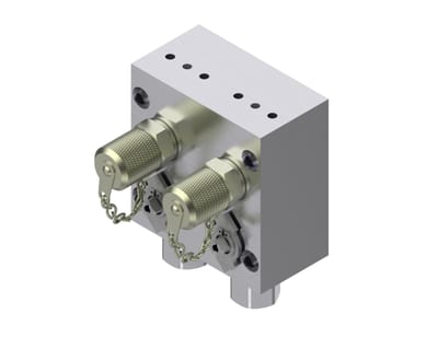 Danfoss 061B7001 MBV 5000 Test Valve — 2 Inlets / 2 Outlets, Separate Test Function, G 1/4 Flange Connection