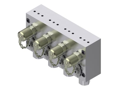Danfoss 061B7003 MBV 5000 Test Valve — 4 Inlets / 4 Outlets, Separate Test Function, G 1/4 Flange Connection