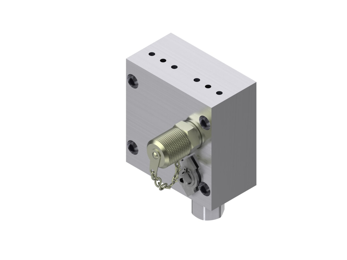 Danfoss 061B7009 MBV 5000 Test Valve — 1 Inlet / 2 Outlets, Common Test Function, G 1/4 Flange Connection