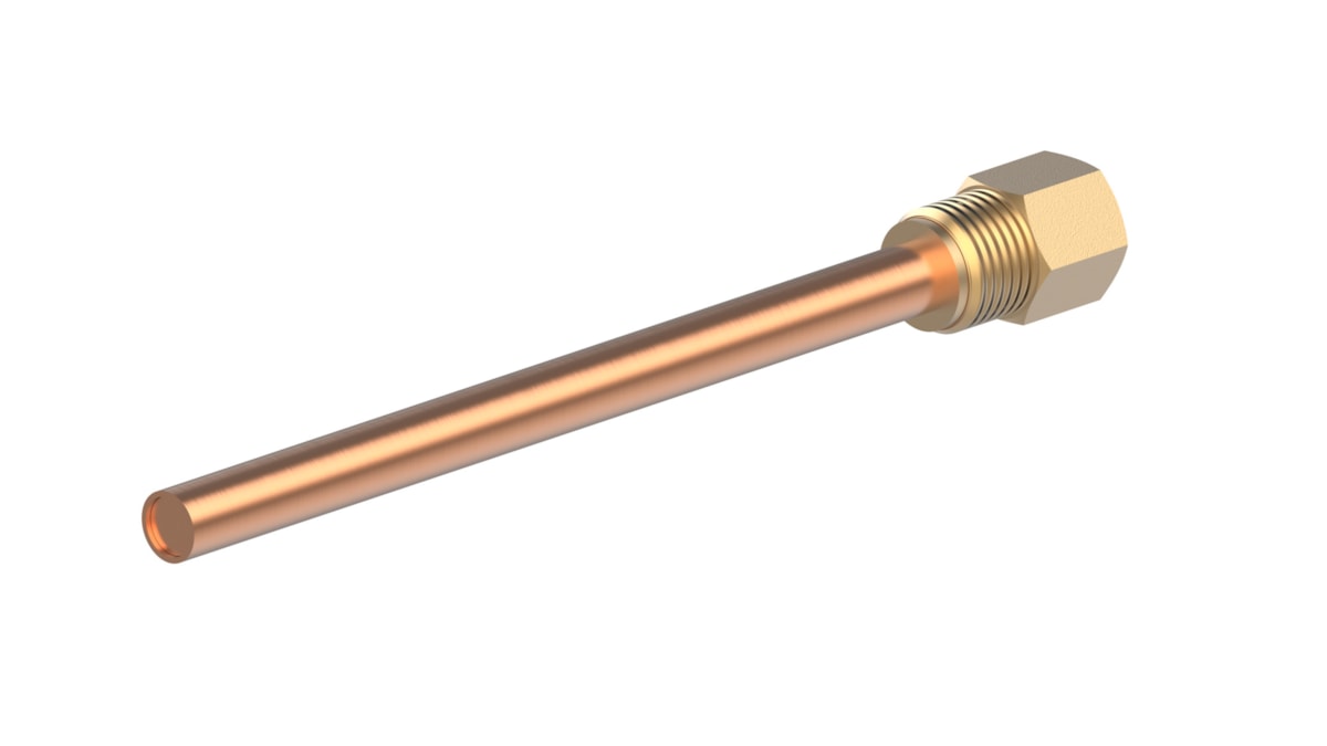 Danfoss thermowell brass — R1/2" x L182MM, RAVK