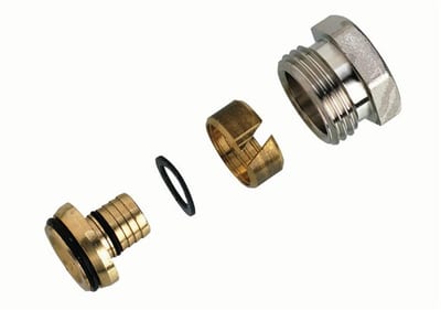Danfoss Threaded Nipple - 16mm, 1/2", Alupex