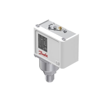 Danfoss KP34 pressure switch, 0–4 bar (0–58 psig), 0.16 bar (2.3 psi) differential, automatic reset, SPDT, G 1/2 in, IP30