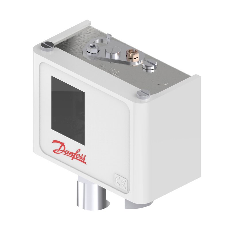 Danfoss KP36 pressure switch, 1–10.5 bar (14.5–150 psig), 0.7–4 bar (10–58 psi) differential, automatic reset, SPDT, NPT 1/4-18, IP30