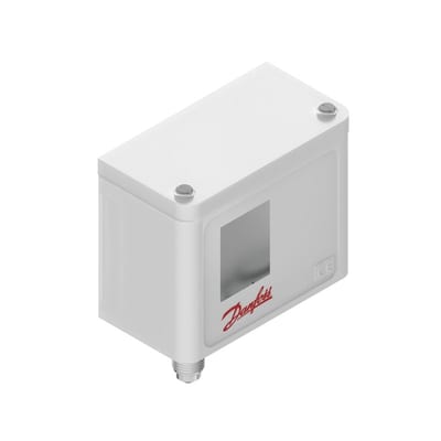 Danfoss KP5 pressure switch, 8 to 32 bar, auto reset, SPDT gold contacts, 1/4 in flare