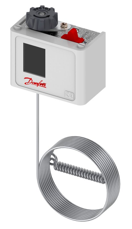 Danfoss KP61 thermostat, -30 to 15 °C, automatic, SPDT, remote air coil