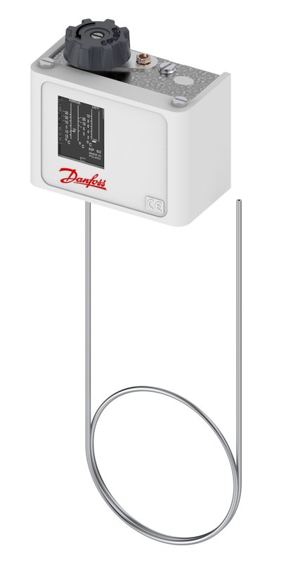 Danfoss KP62 thermostat, -30 to 15 °C, automatic, SPDT, room sensor 40 x 30 mm