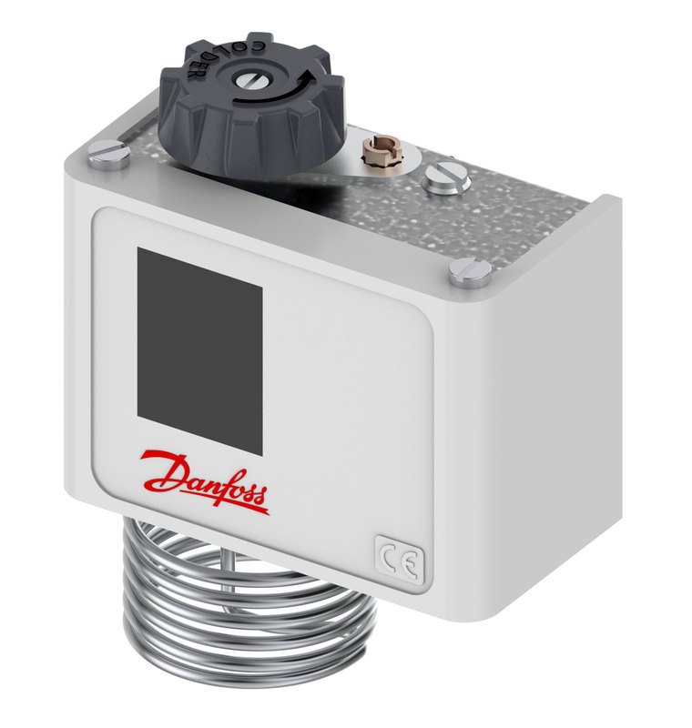 Danfoss KP68 thermostat, -5 to 35 °C, automatic, SPDT, room sensor 40 x 30 mm