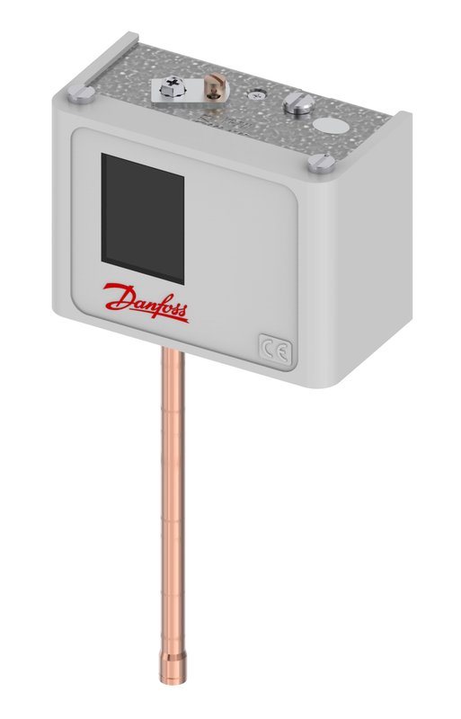 Danfoss KP7W high-pressure switch, 8 to 32 bar, wide 4-10 bar differential, auto reset, SPDT, 6 mm solder ODF