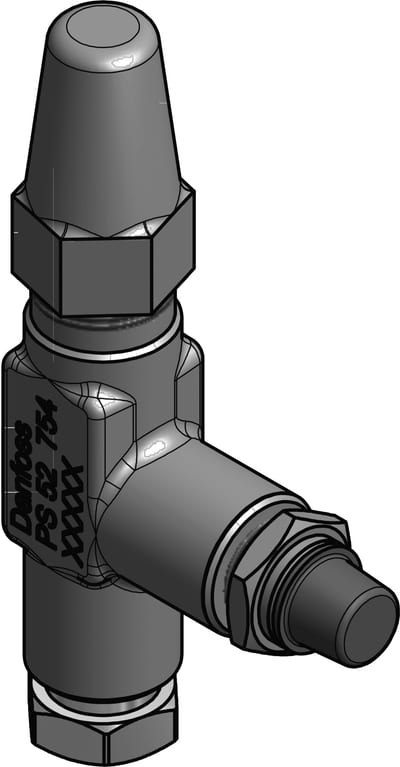 Danfoss SNV-ST angleway stop / gauge needle valve, 3/8 in npt thread ANSI/ASME B1.20.1, steel, 52 bar