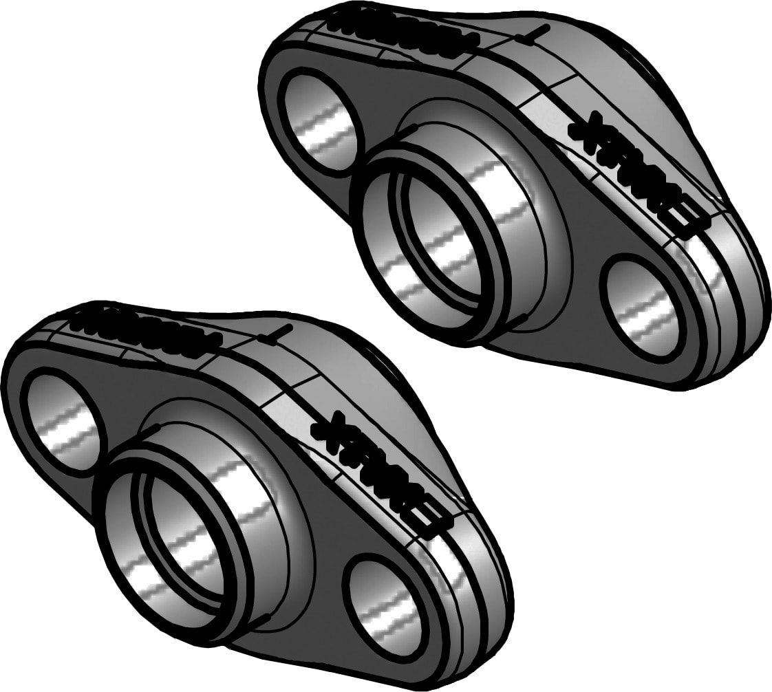 Danfoss threaded flange set, DN15 (1/2 in), NPT, ANSI/ASME B1.20.1, steel, oval tongue, 2-Flange set (027G1006)