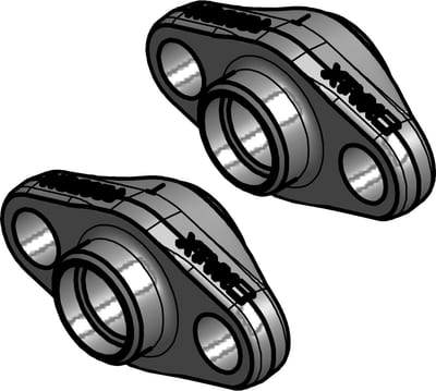Danfoss threaded flange set, DN15 (1/2 in), NPT, ANSI/ASME B1.20.1, steel, oval tongue, 2-Flange set