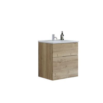 Dansani Luna Furniture package natural oak - 610mm melamine oak, 2 drawers, 1 basin