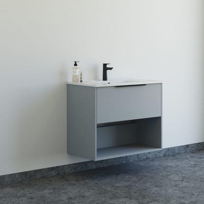 Dansani Mido+ Furniture Package - Matte Light Blue Melamine, 810x658mm, 1 Drawer, 1 Basin