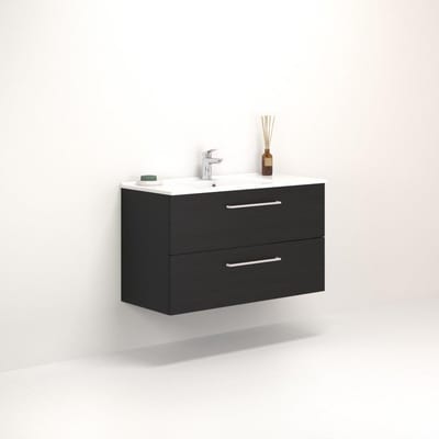 Dansani Mido+ Furniture package - 1010mm melamine black, 2 drawers, 1 basin