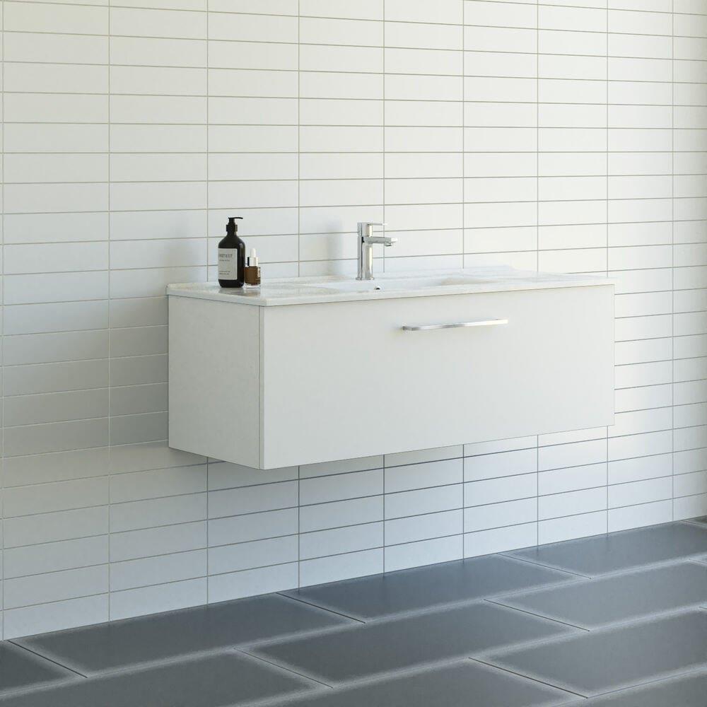 Dansani Mido Bathroom Vanity Package Melamine-Coated Matte White 1210 x 418 x 455 mm
