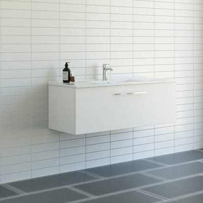 Dansani Mido Bathroom Vanity Package Melamine-Coated Matte White 1210 x 418 x 455 mm