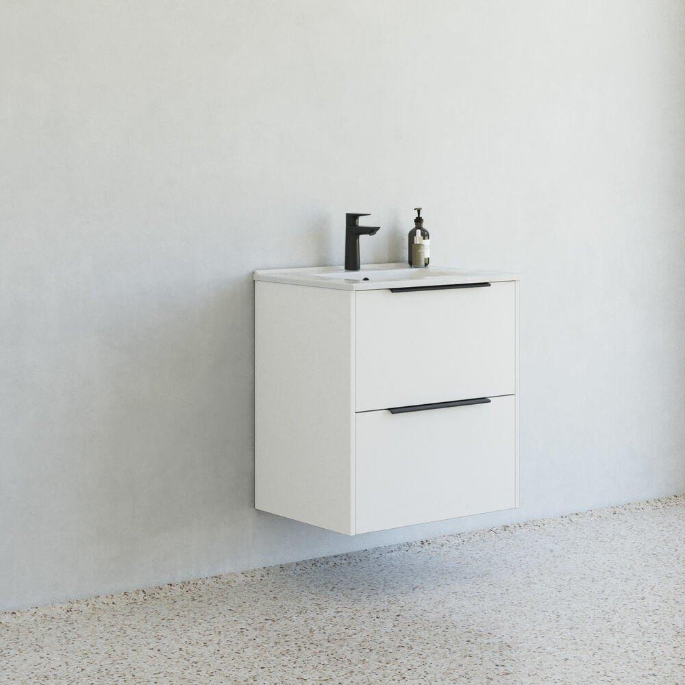 Dansani Mido+ Vanity Unit 610 x 658 x 455 mm Melamine-Coated Matte White Single Basin
