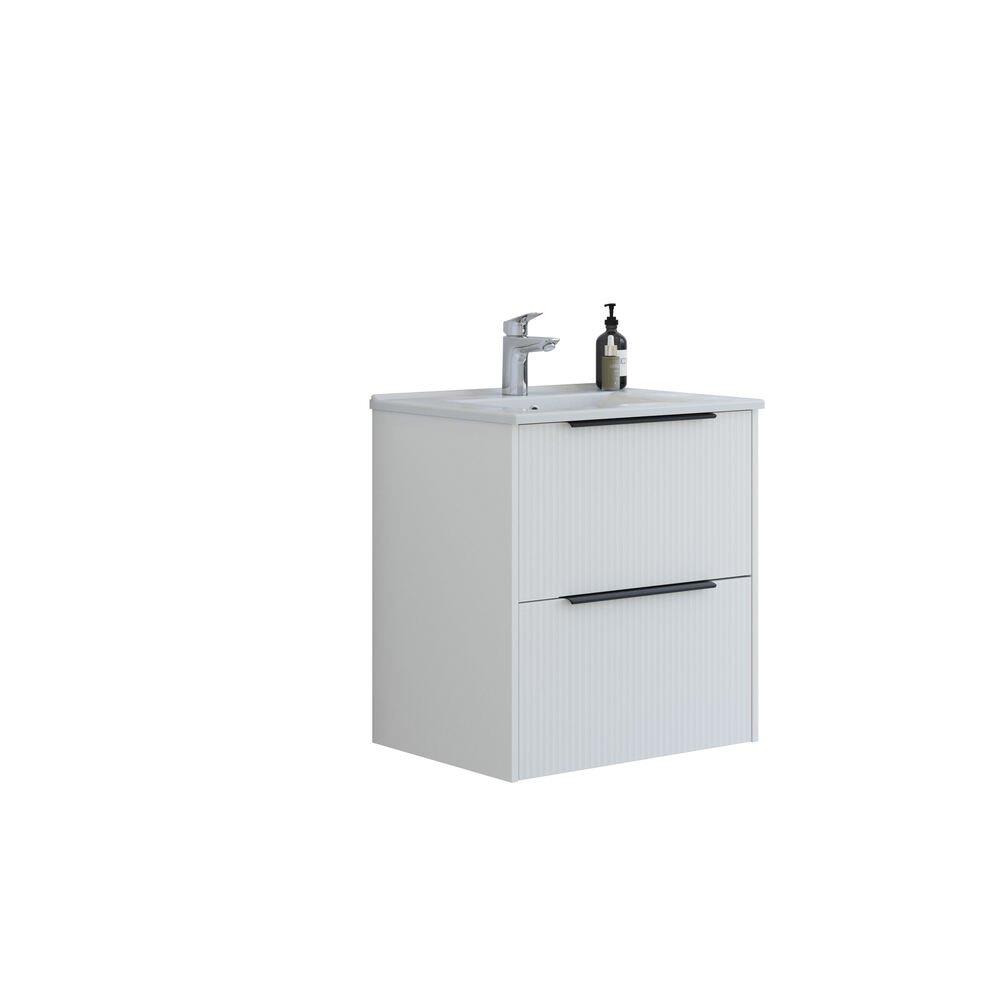 Dansani Mido+ Bathroom Vanity Package Melamine-Coated Matte White 610 x 658 x 455 mm