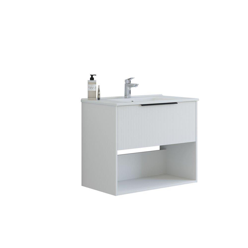 Dansani Mido+ Vanity Furniture Package, Matte White Melamine - 810 x 658 x 455 mm, 1 Basin