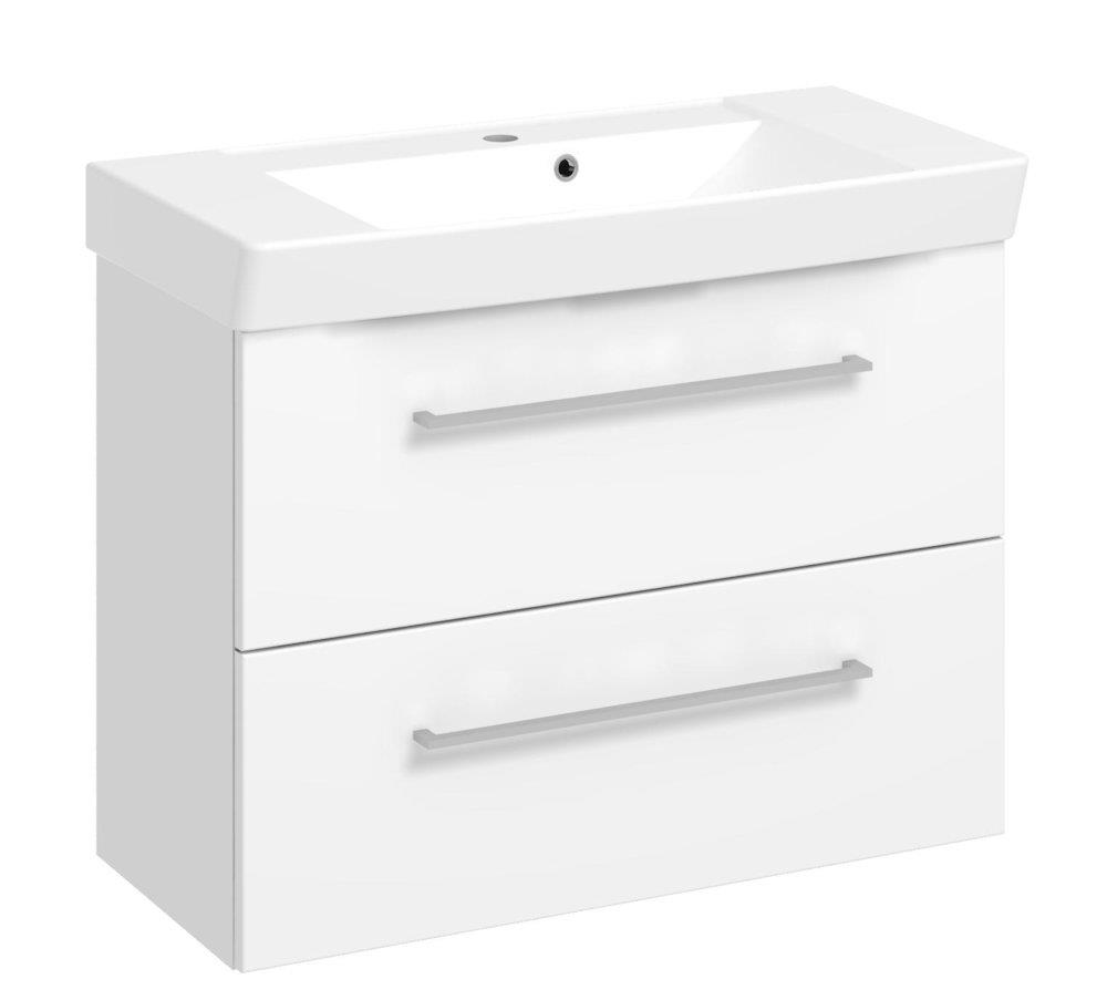 Dansani Mido Bathroom Furniture Set 820 mm - Matte White, 2-Drawer, 1 Basin