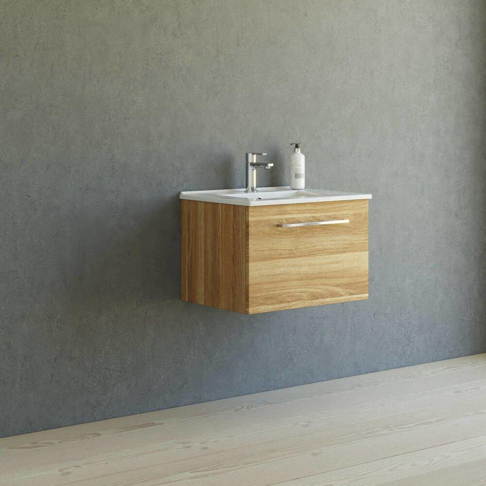 Dansani Mido warm oak furniture package - melamine-coated, 610mm, assembled, 1 drawer