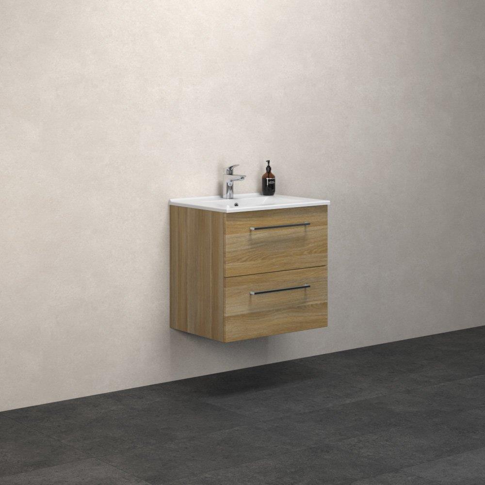 Dansani Mido+ Furniture package warm oak - 610x604x455mm, 2 drawers, 1 basin