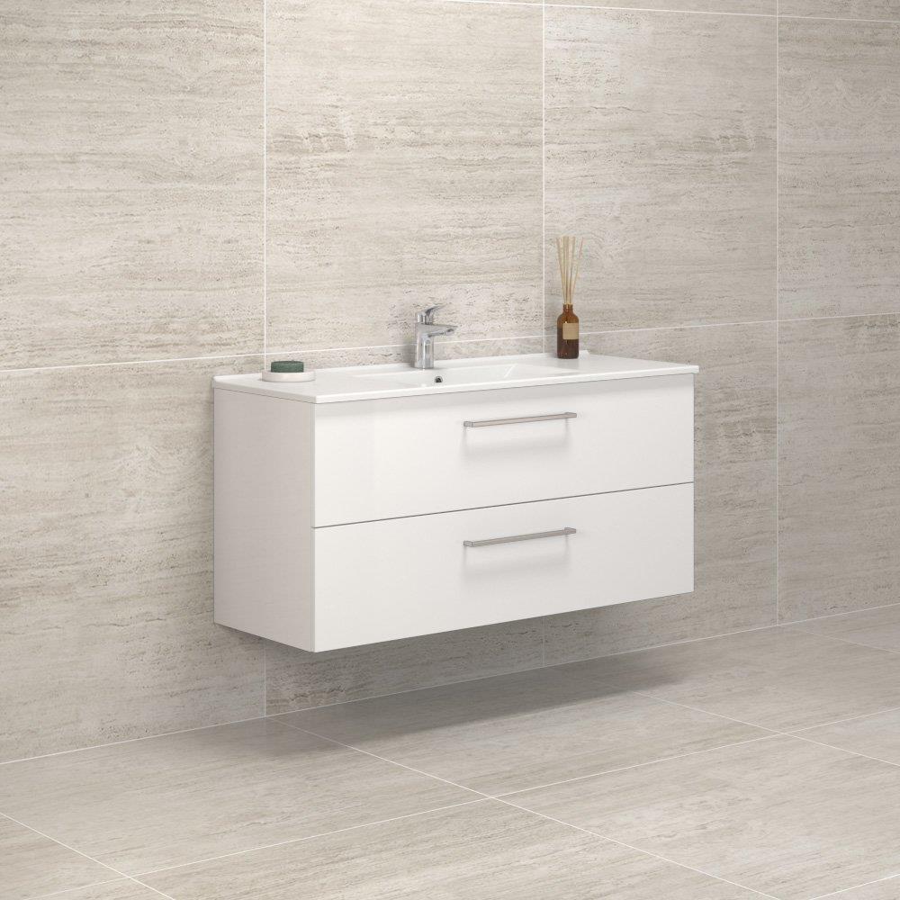 Dansani Mido+ Furniture Package white high-gloss 1210 mm, 2 drawers