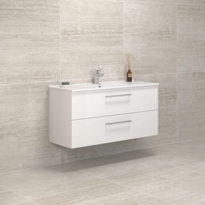 Dansani Mido+ Furniture Package white high-gloss 1210 mm, 2 drawers