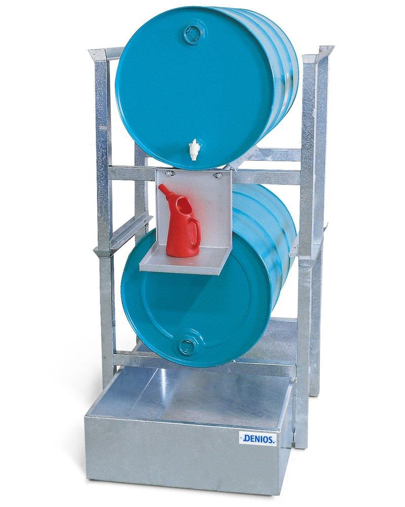 DENIOS AWS 2 drum rack w/spill tray galvanized steel - 2 tromler á 200 liter, 1240mm, 870mm, 1535mm