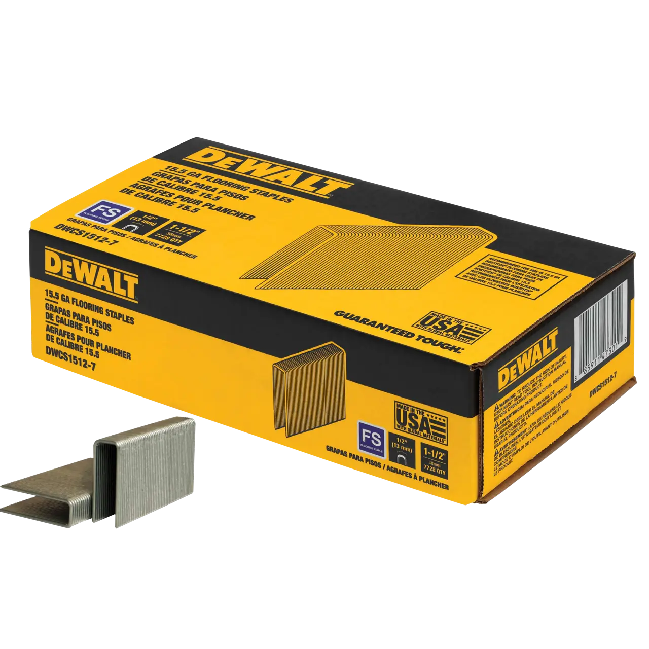 1-1/2-IN. 15.5 Gauge 1/2-IN. Crown Hardwood Flooring Staples (7728-Pack)