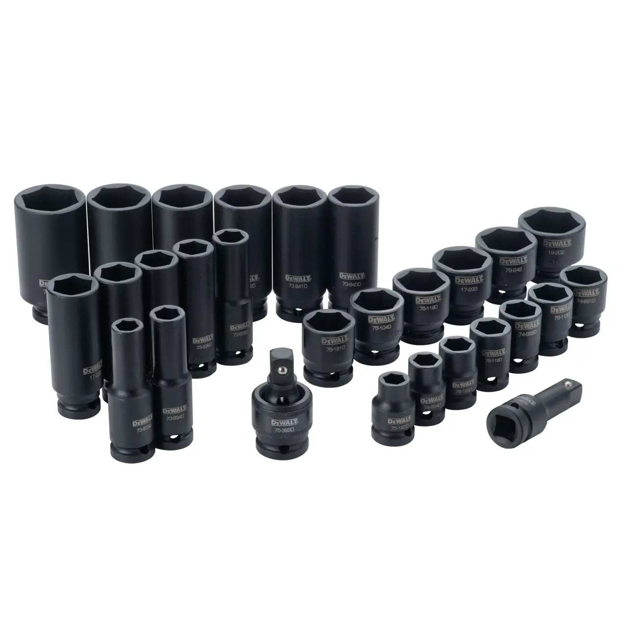 1/2-IN. Drive Standard and Deep Impact Socket Set 6 Pt. (28-PC.)