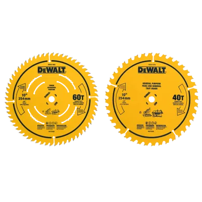 10-IN. (254mm) 40 tooth and 60 tooth general purpose saw blades (2-Pack)