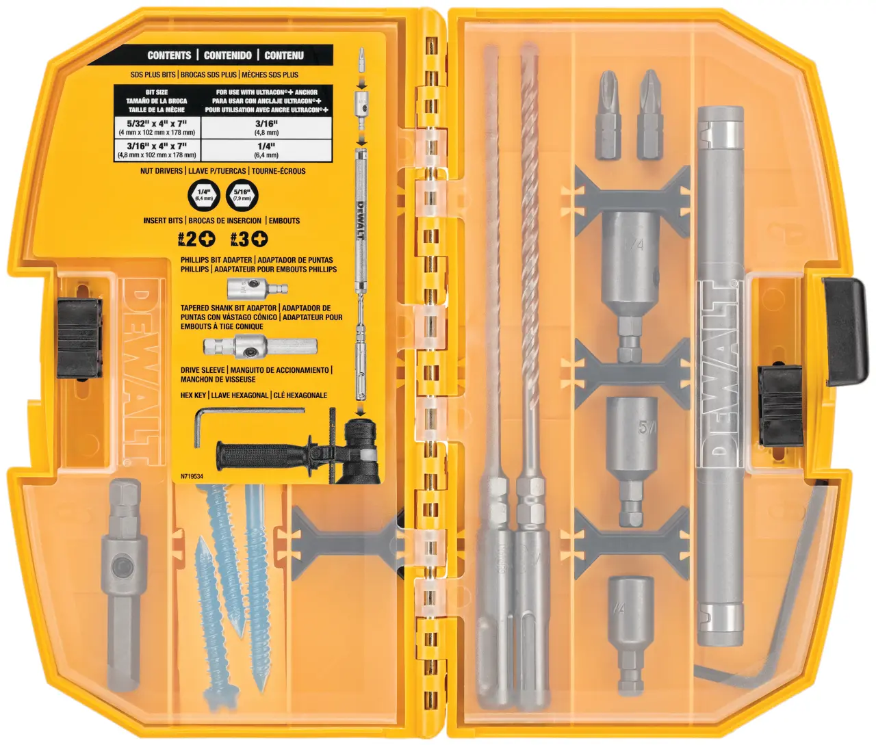 10-Piece Ultracon+ Anchor Drive Installation SDS PLUS Hex Bit Kit