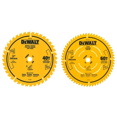 12-IN. 40 tooth and 60 tooth saw blades (2-Pack)