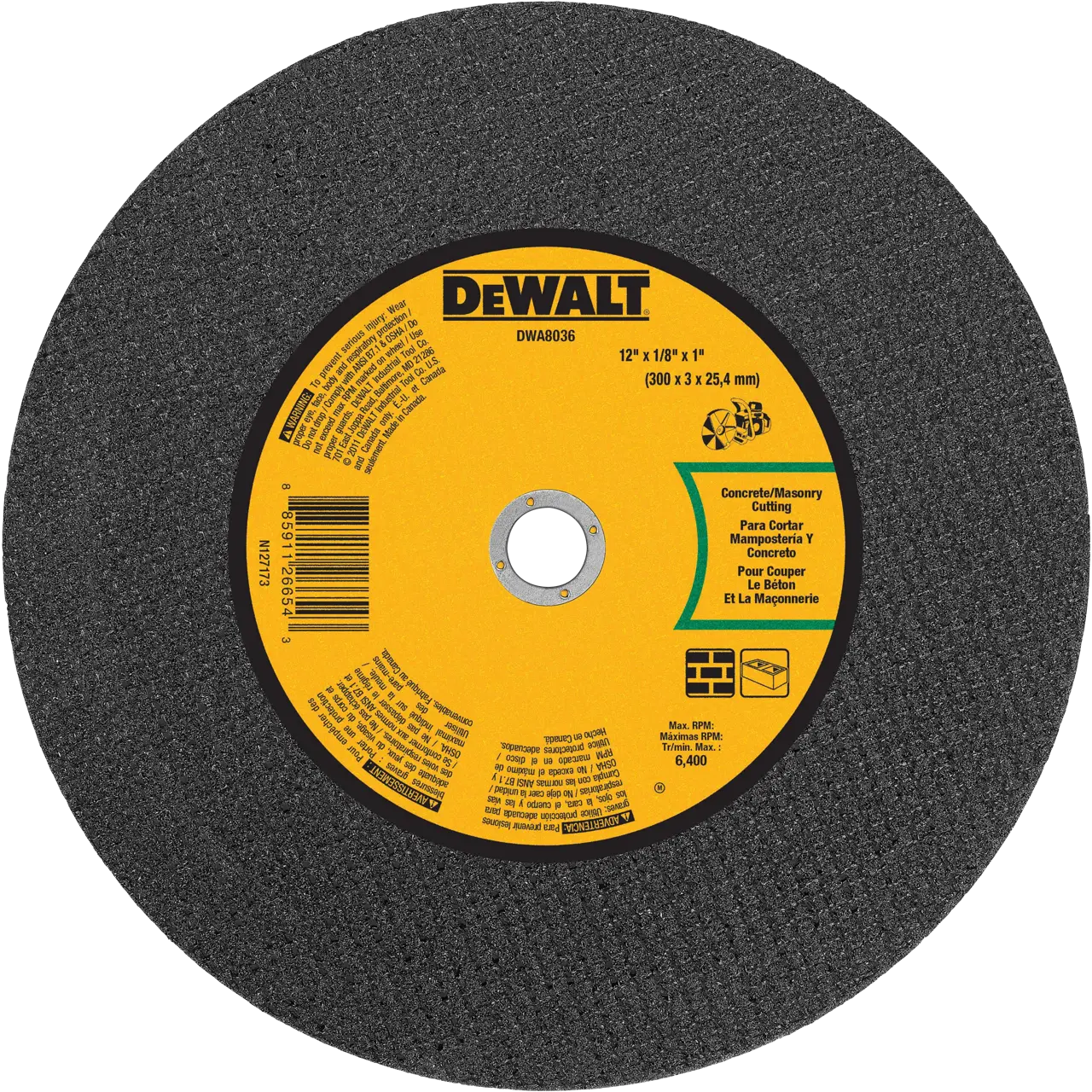 12-IN. High-speed concrete cutting wheel