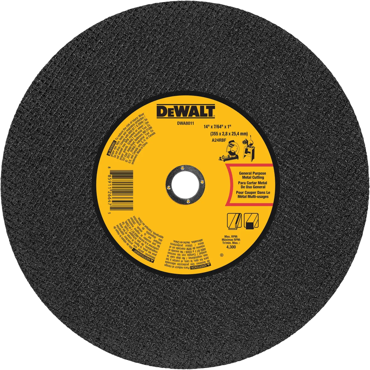 14-IN. X 7/64-IN. X 1-IN. General Purpose Chop Saw Wheel-Metal