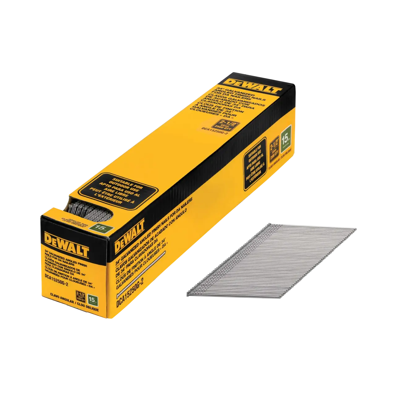 15 gauge 2-1/2-IN. Galvanized 34-Degree da style angled finish nails (2500-Pack)