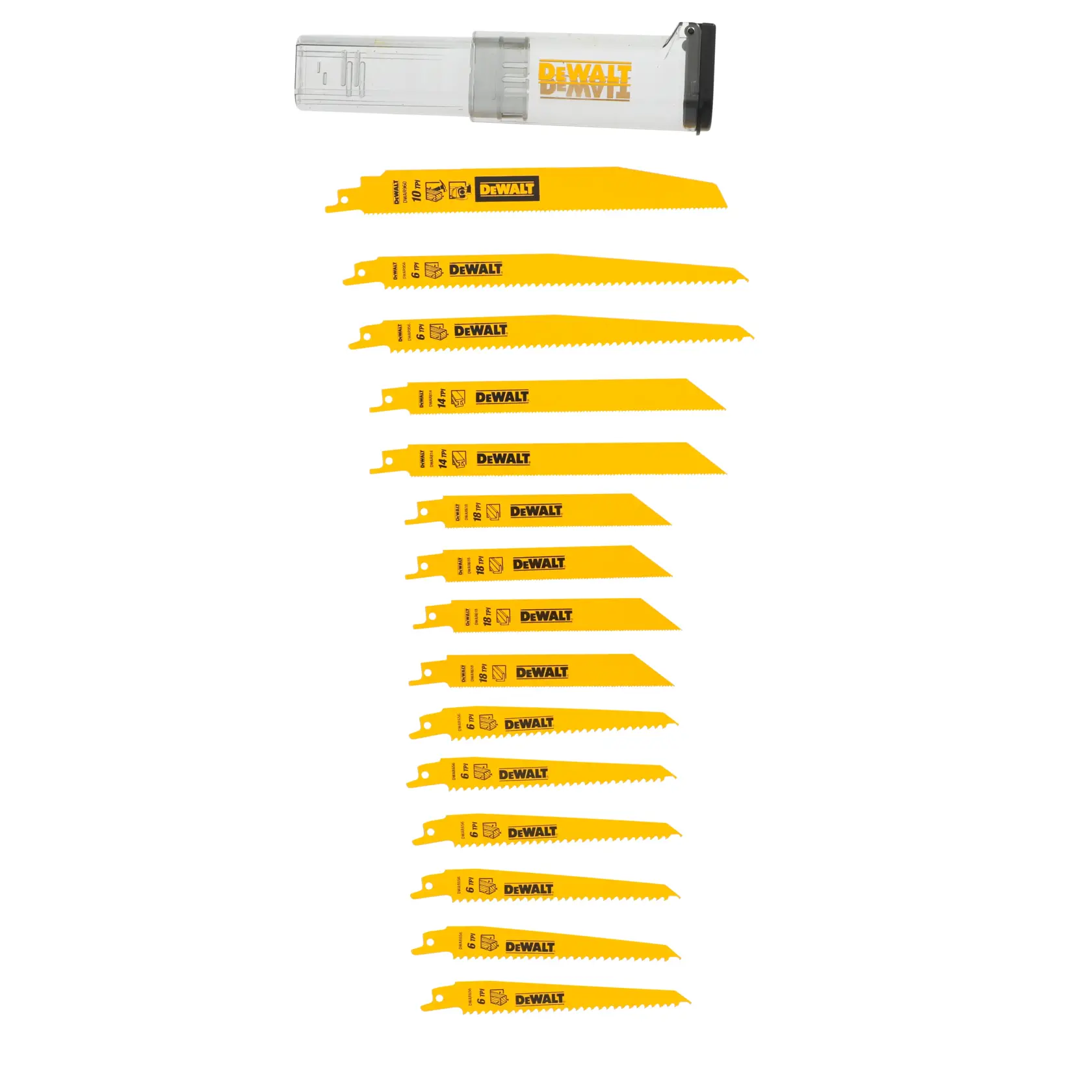16-PC. BI-metal reciprocating saw blade set with case