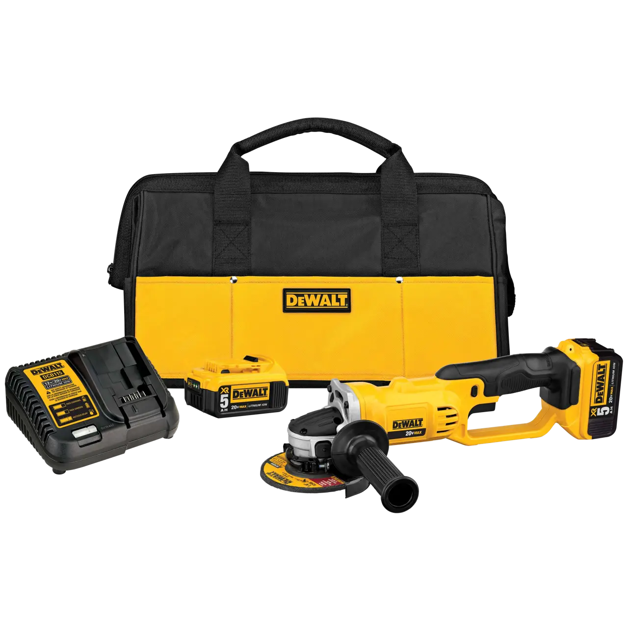 20V MAX* 4-1/2-IN. - 5-IN. (114mm - 127mm) Cordless Angle Grinder with (2) 5.0 Ah Batteries and Charger