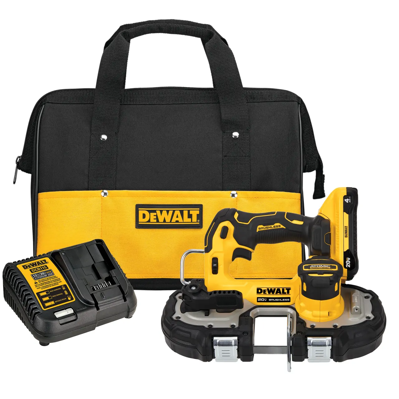20V MAX* ATOMIC™ Brushless Cordless 1-3/4-IN (44-mm) Bandsaw with (1) 4.0-AH Battery and Charger