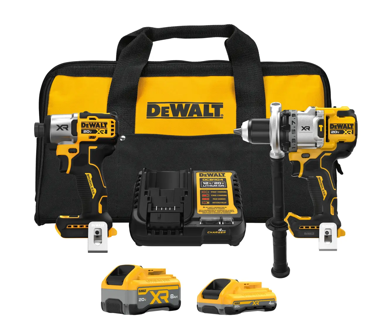 DEWALT 20V MAX* XR® 1/2-IN Hammer Drill and 1/4-IN Impact Driver Combo Kit DCK2101QQ1WW1
