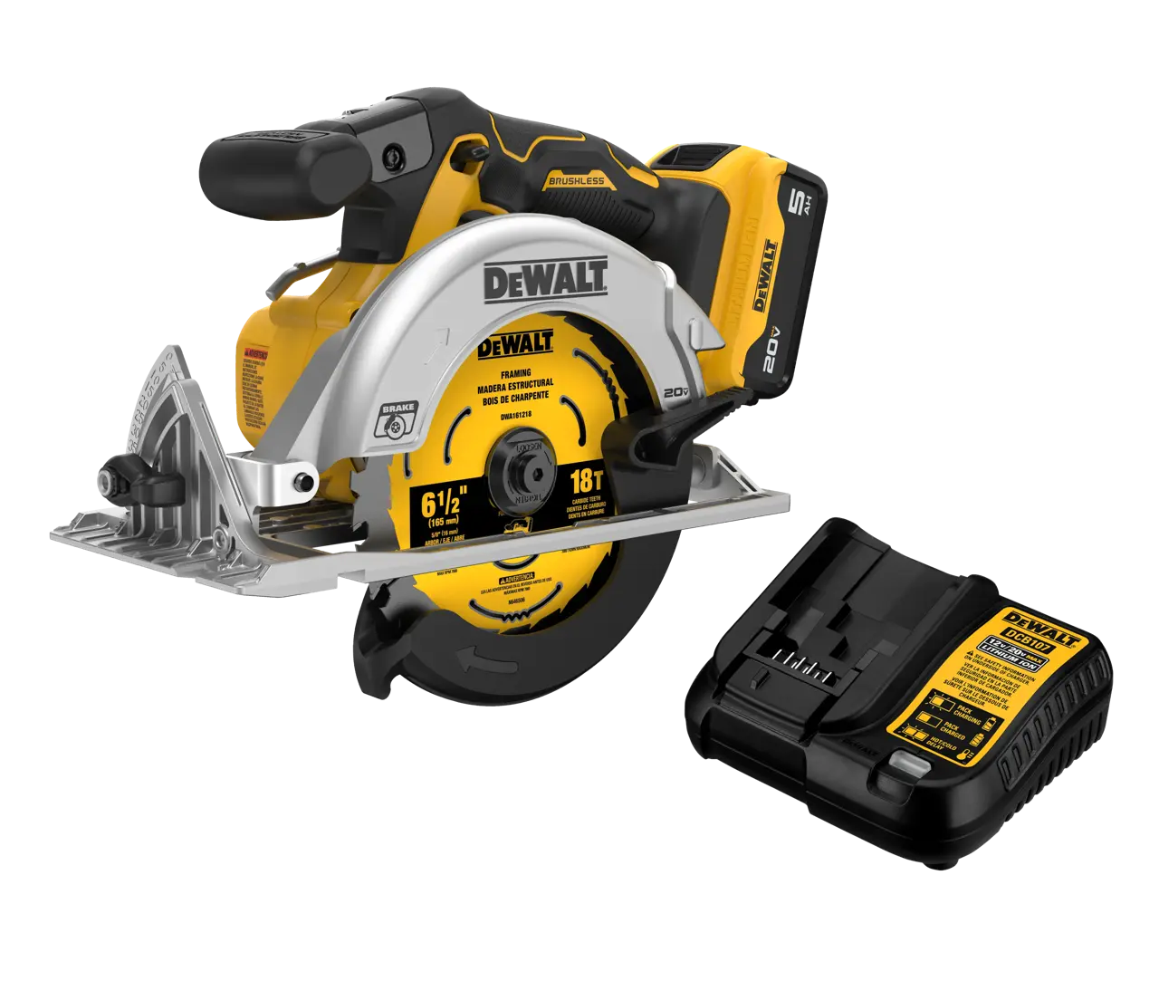 20V MAX* XR® 6-1/2-IN. Brushless Cordless Circular Saw Kit